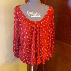 ⚡️⚡️ 5/$20⚡️⚡️ Boho Rust &Cream blouse,